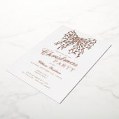 Preppy Coquette Bow Winter Christmas Lights Party Folie Uitnodiging (Gedraaid)