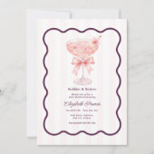 Preppy Coquette Bubbles & Besties Bachelorette Kaart (Voorkant)