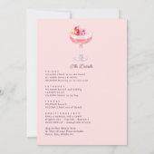 Preppy Coquette Bubbles & Besties Bachelorette Kaart (Achterkant)