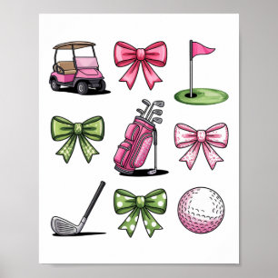 Preppy Coquette Golf voor Vrouwen Meisjes Poster