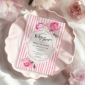 Preppy Coquette Grandmillenial Girl Baby shower Kaart