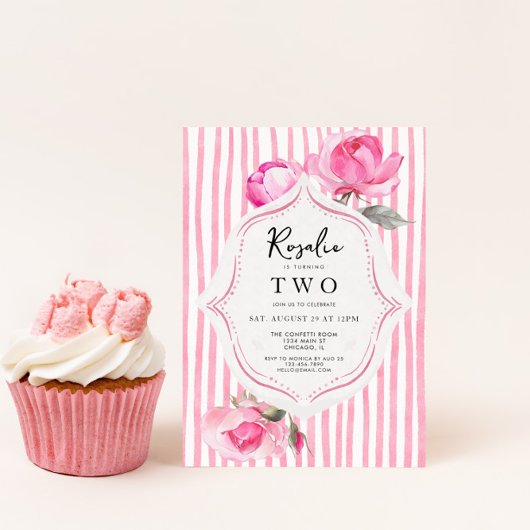 Preppy Coquette Grandmillenial Girl Verjaardag Kaart