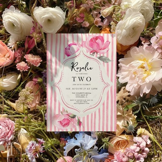 Preppy Coquette Grandmillenial Girl Verjaardag Kaart