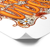 Preppy Coquette Herfst Vibes Floral Pumpkin Spice  Poster (Hoek)