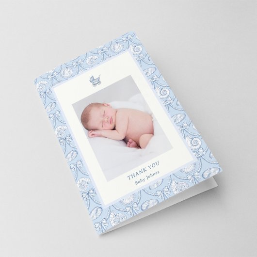 Preppy Coquette Kust Baby Bedanktkaart