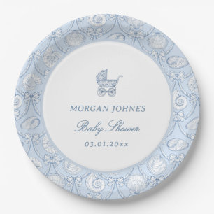 Preppy Coquette Kust Baby Shower Papieren Bordje
