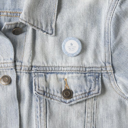 Preppy Coquette Kust Baby Shower Ronde Button 3,2 Cm (In situ)