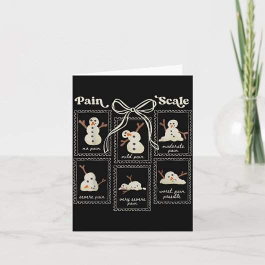 Preppy Coquette Pain Scale Stamps Snowmen Trauma E Kaart (Voorkant)