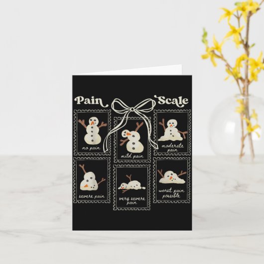 Preppy Coquette Pain Scale Stamps Snowmen Trauma E Kaart (Gele Bloem)