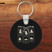 Preppy Coquette Pain Scale Stamps Snowmen Trauma E Sleutelhanger (Voorkant)