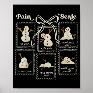Preppy Coquette Pijnschaal Stempels Sneeuwmannen T Poster