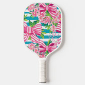 Preppy Coquette Roze Bows Monogram Pickleball Paddle (Voorkant)