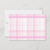 Preppy Coquette Roze strik Afstuderen RSVP Kaartje (Achterkant)