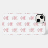 Preppy Coquette Roze strik Patroon Case-Mate iPhone Case (Achterkant (horizontaal))