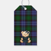 Preppy Coquette Strikdas Beer Tartan Baby Shower F Cadeaulabel (Achterkant)
