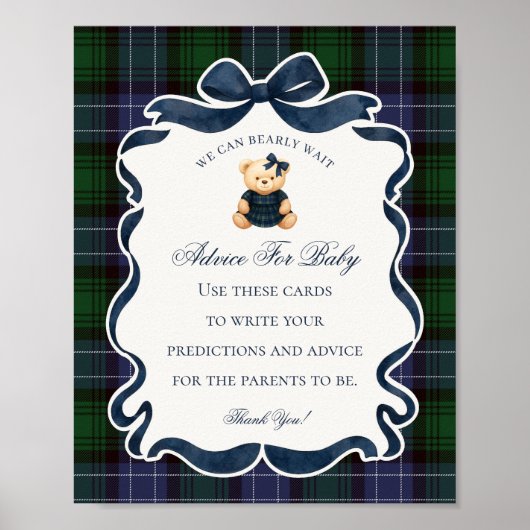 Preppy Coquette Strikje Beer Bad Shower Advies voo Poster (Voorkant)