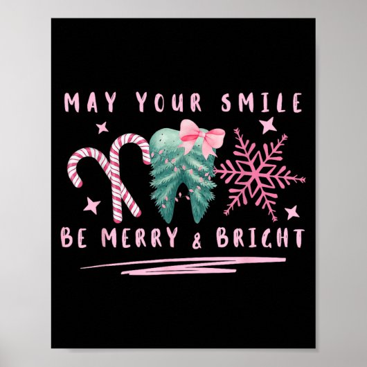 Preppy Coquette Teeth May Your Smile Be Merry And  Poster (Voorkant)