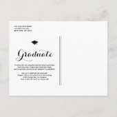 Preppy Coral Waterverf Overlay Foto Afstuderen Aankondigingskaart (Achterkant)