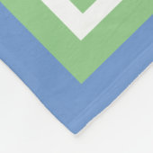 Preppy Cornflower Blue en Sage Green Monogram Fleece Deken (Hoek)