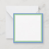 Preppy Cornflower Blue en Sage Green Monogram Notitiekaartje (Achterkant)