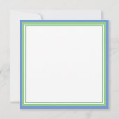 Preppy Cornflower Blue en Sage Green Monogram Notitiekaartje (Achterkant)