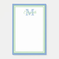 Preppy Cornflower Blue en Sage Green Monogram