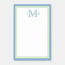 Preppy Cornflower Blue en Sage Green Monogram