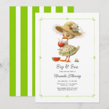 Preppy Cottagecore Sip & See Eendje Baby Borrel