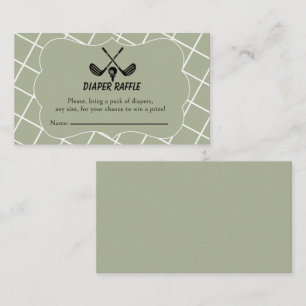 Preppy Country Club Golf Baby Shower Luier Raffle Informatiekaartje