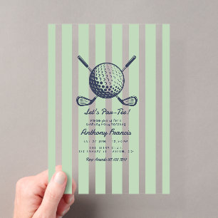 Preppy Country Club Golf Verjaardagsfeestje Acryl Uitnodigingen