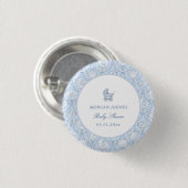 Preppy Couquette Coastal Baby Shower Ronde Button 3,2 Cm (Voorkant /achterkant)