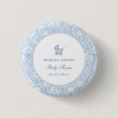 Preppy Couquette Coastal Baby Shower Ronde Button 3,2 Cm (Voorkant)