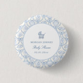 Preppy Couquette Coastal Baby Shower Ronde Button 3,2 Cm (Voorkant)