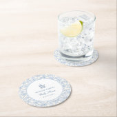 Preppy Couquette Coastal Baby Shower Ronde Kartonnen Onderzetter (Insitu)