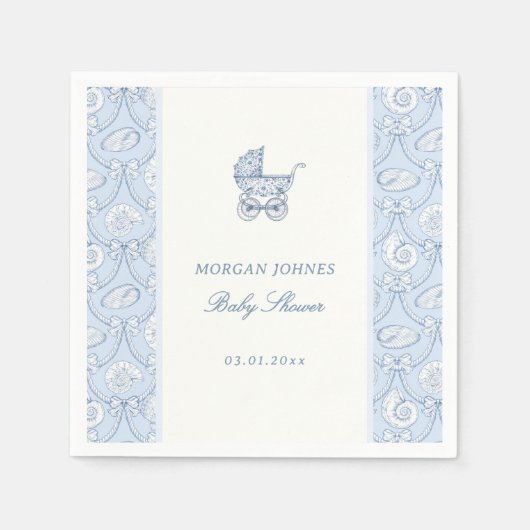 Preppy Couquette Coastal Baby Shower  Servet (Voorkant)