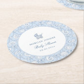Preppy Couquette Kust Baby Shower Ronde Kartonnen Onderzetter (Gebogen)