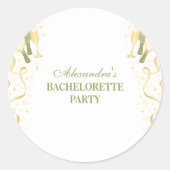 Preppy Courtside Pickleball Bachelorette Party Ronde Sticker (Voorkant)