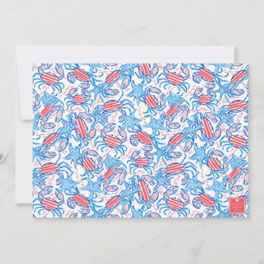 Preppy Crabs Palm Beach Golf Cart Bedankkaart