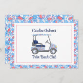 Preppy Crabs Palm Beach Golf Cart Bedankkaart (Voorkant / Achterkant)