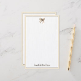 Preppy Crème en Zwarte Streep Boog Briefpapier