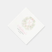 Preppy Crest Baby Shower Invitation Servet (Hoek)
