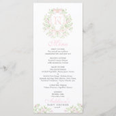 Preppy Crest Baby Shower Menu (Voorkant)
