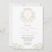 Preppy Crest Baby shower uitnodiging (Voorkant)