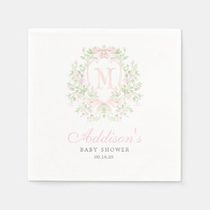 Preppy Crest Baby Shower Uitnodiging Servet