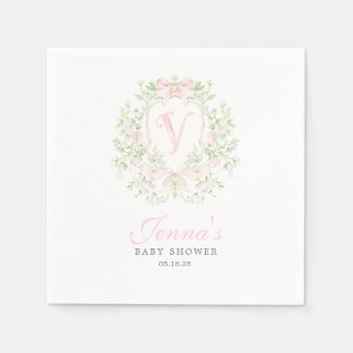 Preppy Crest Baby Shower Uitnodiging Servet