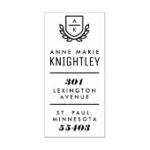 Preppy Crest Monogram Retouradresstempel Rubberstempel (Afrduk)