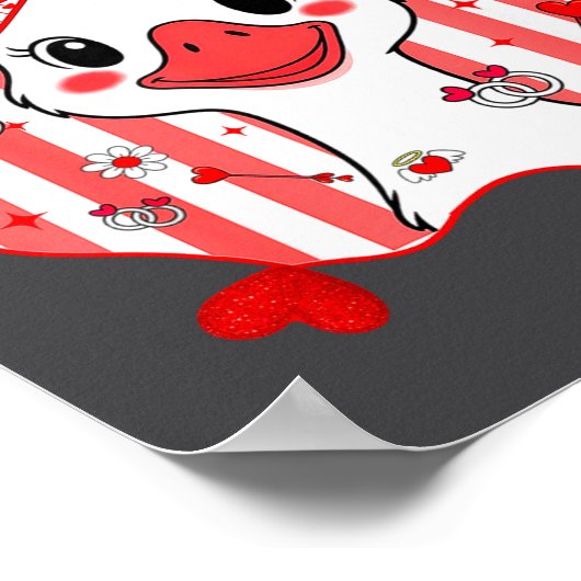 Preppy Cute Goose Coquette Bow Valentine's Day Wom Poster (Hoek)