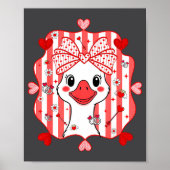 Preppy Cute Goose Coquette Bow Valentine's Day Wom Poster (Voorkant)