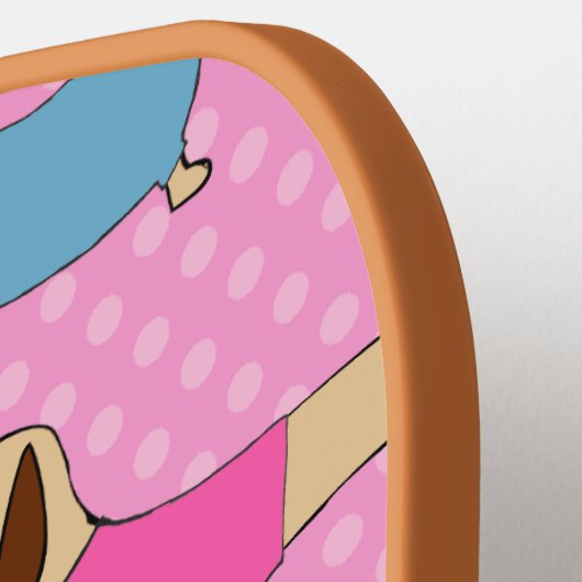 Preppy Dachshunds op Polka Dots Pickleball Paddle (Links Detail)