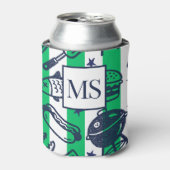 Preppy Dad Grilling Pattern – BBQ Doodles (Stripe) Blikjeskoeler (Blikje Voorkant)